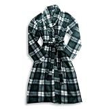 Seven Apparel - Slight IR Mens Fleece Robe, Charcoal, Grey