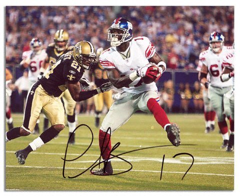 Plaxico Burress Autographed Photograph | Details: New York Giants, Horizontal Print, 8x10