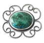 Chrysocolla brooch pendant, 'Serenity'