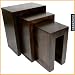 Kitchen & Housewares : LARGE NEST OF 3 TABLES DARK SOLID MANGO WOOD