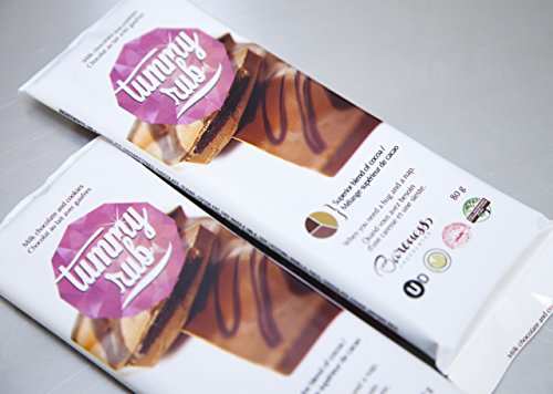 Baroness Chocolates 80 gram Milk Chocolate and Cookies Chocolate Bar: Tummy Rub Baroness Chocolates 80 gram Milk Chocolate and Cookies Chocolate Bar: Tummy Rub