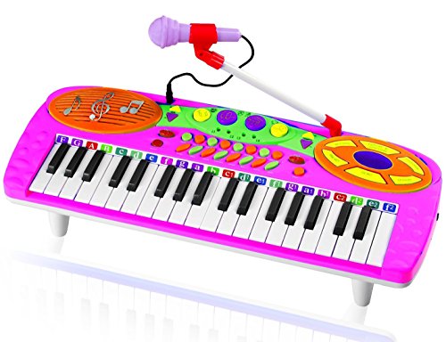 Kids Authority 37 Keys standard Kids Keyboard / Piano with Microphone - Pink