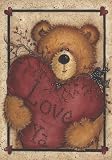 Valentine Cuddly Teddy Bear Love Ya Garden Flag
