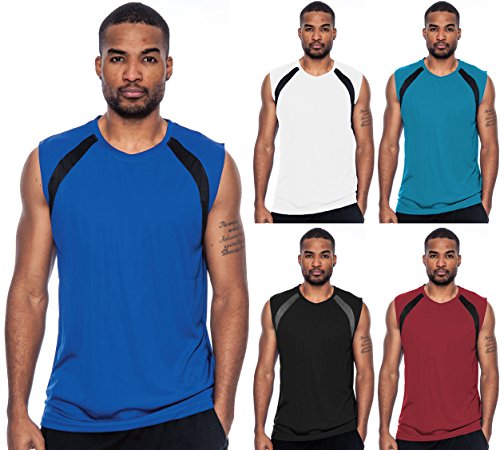Enimay Men's Athletic Sleeveless Workout Gym Shirt Dry Fast Breathable Top