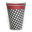 Hounds Tooth/Red Stripe 16 oz Insulated Beverage Tumbler, Clear