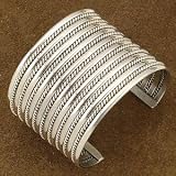 Native American .925 Sterling Silver Wide XLG Twisted Rope Cuff Bracelet