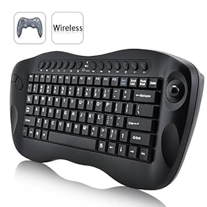 Computer Remote Control - Mini Wireless Keyboard with Trackball
