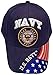 United States Navy Veteran Blue Baseball Style Embroidered Hat Ball Cap Vet USA Flag us Retired (Navy Blue)