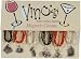 Vino's Fun and Games Magnetic Wine Glass Charms, Set of 6