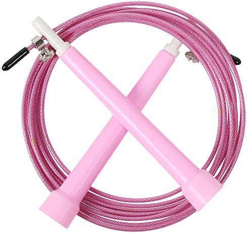 Jump Rope for Women,Men&amp;Kids,Crossfit Jump Rope ,With Memory Foam Handles &amp; Weighted Speed Cable &amp; Fitness Workout, Jumping Exercise, Skipping, MMA and Boxing (Spoke Pink)