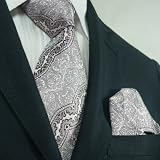 Landisun 23L Light Pink Novelty Pattern Men Silk Set: Tie+Hanky &Plastic Hook