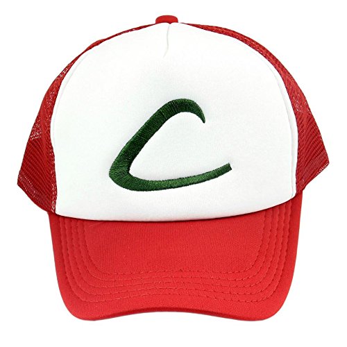 Ash Ketchum Embroidered Trainer Hat - One Size - Red - White