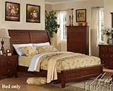 IMAGE OF Queen Size Bed with High Headboard in Cherry Finish