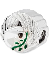 Reflections Beads Silver Enamel Dove Religious Bead