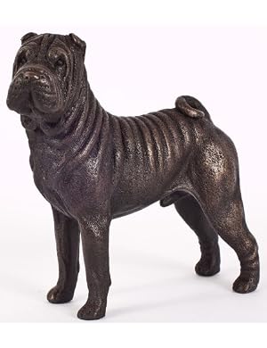 Shar Pei: Cold-cast Bronze Figurine 5.75 inches long