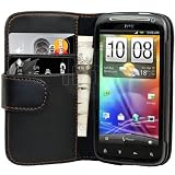 AIO AIO Black Wallet Leather Case For HTC Sensation + LCD Film
