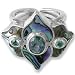 Sterling Silver Cassiopeia Topaz, Apatite and Paua Shell Ring by Sajen