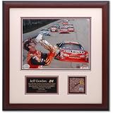 Mounted Memories Jeff Gordon Framed Photo w/ Autographed Brick