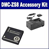 Panasonic Lumix DMC-ZS8 Digital Camera Accessory Kit includes: SDDMWBCG10 Battery, SDM-1508 Charger