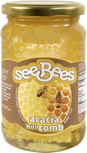 SeeBees Acacia Honey w/ Chunk Honeycomb (16oz)