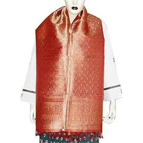Rectangular Scarf Premium Silk Clothing Accessory India Styles 22 x 72 inches (nsrfp106)