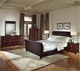 5pc Blended Leather Sleigh Bedroom Set (King Bed+dresser+mirror+ 2 Night St ....
