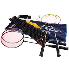 PRO-Sports Badminton Komplett-Set Federballspiel 4 Schl�ger/Netz/B�lle