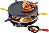 Produkt-Bild: Petra RC 06.88 Raclette + Grill color, 6 Pf&auml;nnchen, rund, anthaftbeschichtete Alu-Grillplatte Schwarz