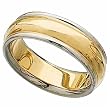 Men's Platinum and Yellow Gold Comfort Fit Band