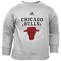 adidas Chicago Bulls Toddler Ash Primary Logo Long Sleeve T-shirt