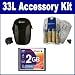 Pentax Optio 33L Digital Camera Accessory Kit includes: T44654 Memory Card, SB257 Charger, SDC-21 Case