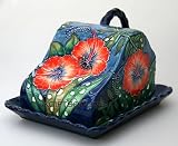 Old Tupton Ware Porcelain CHEESE DISH in RED POPPY Design