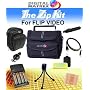 Digital Matrex FLIP VIDEO DELUXE Accessories pack. With Deluxe Camera Case, Small leatherette camera case, Wire Tripod, 4-2900mAh batteries/Charger, USB ext cable and battery case. (NON OEM)