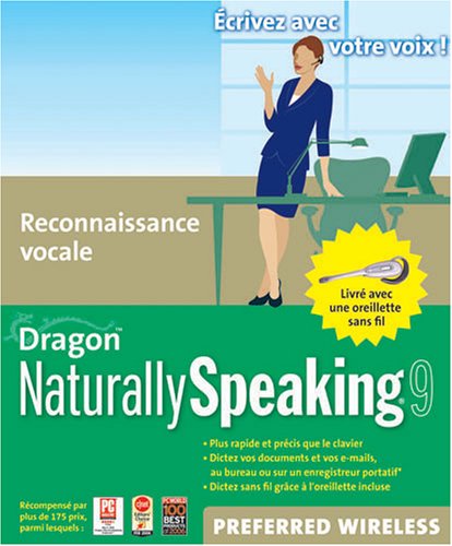 Dragon NaturallySpeaking Preferred Wireless V9 (avec micro casque sans fil plantronics)