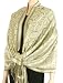 70" x 28" 'O' Ring Pattern with Border Line Pashmina Shawl / Wrap / Stole ( 5 Lovely Colors ) - Tea Green / Olive Green Rings