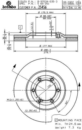 Brembo BDR25456  Brake Rotor