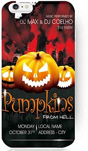 Designed Case Halloween Custom Happy Pumpkin Special Fashion Cute Smile Smiley New Hard Plastic Back Case Cover Housing for Iphone 6 4.7 Inch (#1 three Pumpkin Cute Smile)