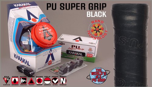 Karakal PU Supergrip replacement racquet grip - tennis / badminton / squash - black