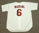 STAN MUSIAL St. Louis Cardinals Majestic Athletic Cooperstown Throwback Home Baseball Jersey, XL