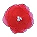 Pearl Poppy flower hair clip - Girl Wispy Clippy - best no slip barrette for fine hair(GC7-Red)