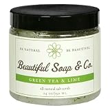 Beautiful Soap & Co. All-Natural Salt Scrub, Green Tea & Lime, 24 oz (750 ml) (Pack of 2)