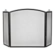 Woodfield Black 3-fold Wrought Iron with Arched Center Screen for Fireplace