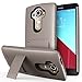 LG G4 Case - VENA Legacy [Dual Layer Protection |Shock Absorption] Heavy Duty Cover with Kickstand [+1 HD Clear Screen Protector] for LG G4 2015 (Compatible With Leather LG G4) (Metallic Bronze (Gunmetal) & Black)