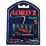 Lord II Plus Twin Razor Blade Cartridges with Lubricating Strip - 20 Count