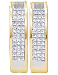 14KT Yellow Gold 0.50 CTW Diamond Invisible Earrings
