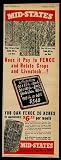 1940 Mid-States Galvannealed Fence Farm Print Ad (11993)