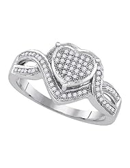 0.25CTW-DIA MICRO-PAVE HEART RING