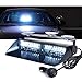 Xprite White 16 LEDs High Intensity LED Law Enforcement Emergency Hazard Warning Strobe Lights For Interior Roof/Dash/Windshield With Suction Cups