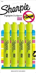 Sharpie Accent Tank-Style Highlighters, 4 Fluorescent Yellow Highlighters (25164PP)