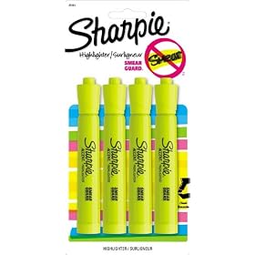 Sharpie Accent Tank-Style Highlighters, 4 Fluorescent Yellow Highlighters (25164PP)